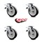 Service Caster 8 Inch Rubber on Aluminum Caster Set with Roller Bearing and Total Lock Brake SCC-TTL30S820-RAR-4 - alternate 3